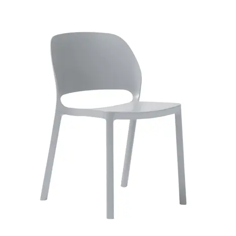 Contra One Piece Polypropylene Chair - Pearl Grey